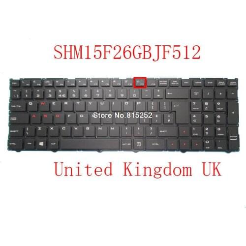 Laptop Keyboard For Shuttle SHM15F26GBJF512 82R-15B030-4067 15F2JF510GBL-B United States UK Black Without Frame No Backlit film