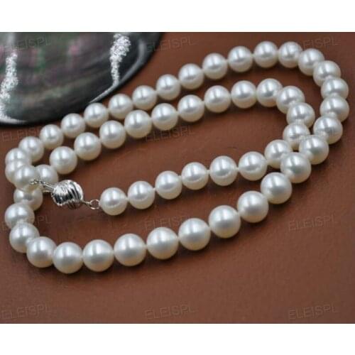 AAA 14KGOLD clasp 7.5-8mm high quality round real pearl necklace 17"