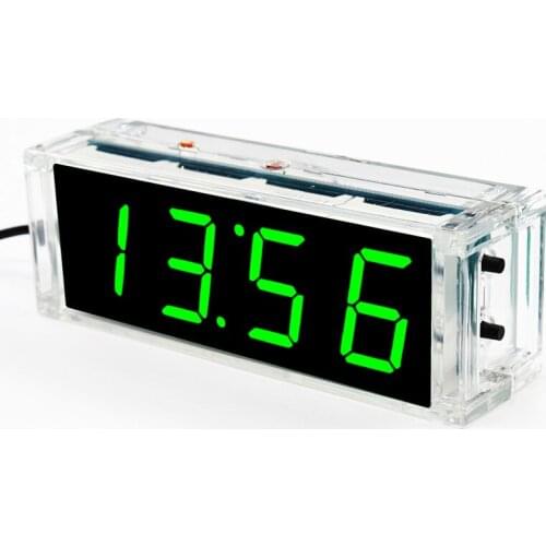 1SET Digital clock production kit 51 single chip microcomputer training parts electronic clock DIY transparent shell