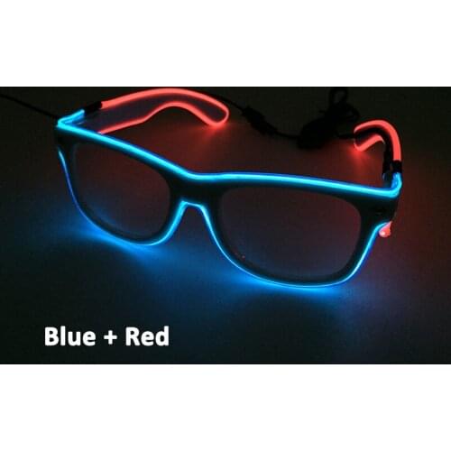 Cool LED Party Glasses Two Colors Mixed Neon Decoration Luminous Glasses For Birthday Party Supplies