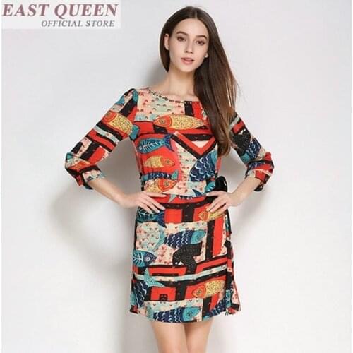 Summer dress 2018 boho bohemian beach summer dress sleeves o-nrck sexy dres colorful print women dresses new arrival FF352 A