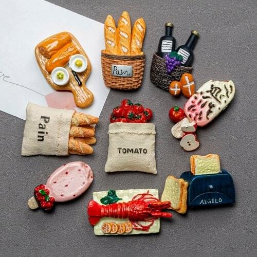 3D creative simulation food cute refrigerator paste magnetic paste photo magnetic fridge magnets room decoration collection gift
