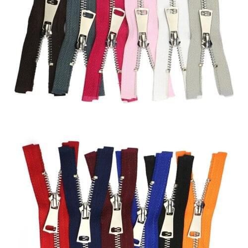 Meetee 2pcs 40-120cm 5# Metal Open-end Zipper Auto Lock Zips for Jacket Coat DIY Garmnet OpenTail Single Head Zippers Sewing Zip