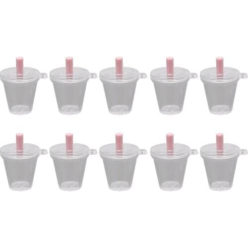 10Pcs Mini Frappuccino Cup Coffee Cup Dollhouse Miniature Simulation Plastic Cake Ice Cream Cups Keychain Jewelry Making N2UE