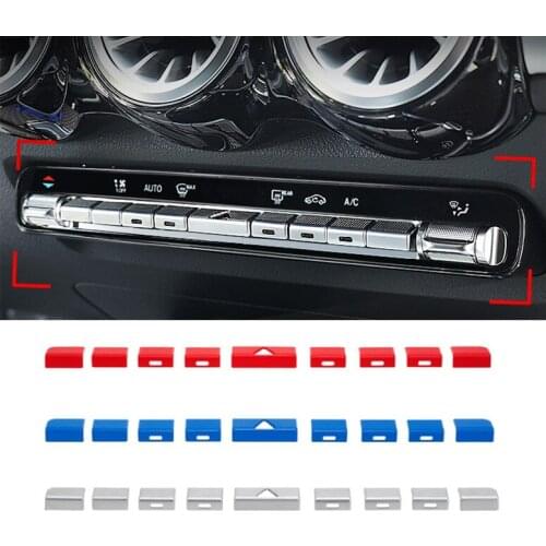 9pcs Car Center Console Air Conditioning Button Sticker For Mercedes Benz A B class GLA GLB CLA W177 W247 H247 X247 C118 2020