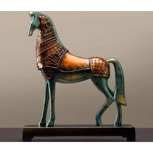 New Trotting Horse Statue Animal Sculpture Figurine Miniture Home Office Decoration Resin Crafts home decoration accessories