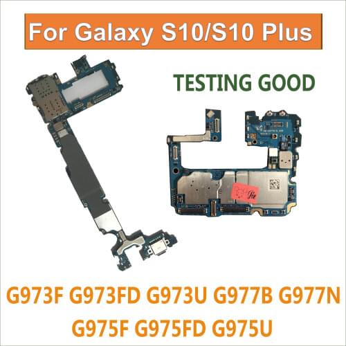 Original Motherboard For Samsung Galaxy S10 Plus G975F G975FD G975U S10 G973F G973U G973FD 128GB 512G Good Imei Testing Unlokced