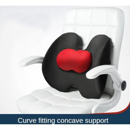 Memory Foam Orthopedic Back Cushion Large Size Office Massage Lumbar Support Pillow Pain Relief Waist Cushion for Chairs Car