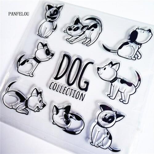 PANFELOU Naughty dog Transparent Silicone Rubber Clear Stamps cartoon for Scrapbooking/DIY Easter wedding album