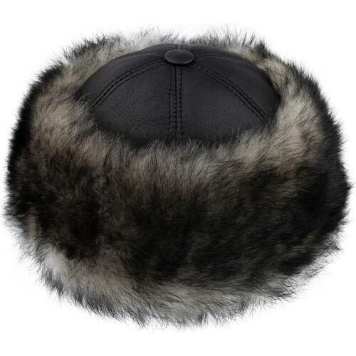 Wolf Feather Patterned with Furs Inside Sheepskin Leather Börk, Hat