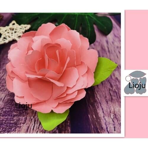 Peony flower dies Metal Cutting Dies Stitched DIY Scrapbooking Stamps Craft Embossing Die Cut Making Stencil Template New 2020