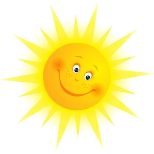 Cute Sun Wall Sticker Creative Wallpaper Unique Wall Decal Decorative Sticker for Living Room Home Bedroom