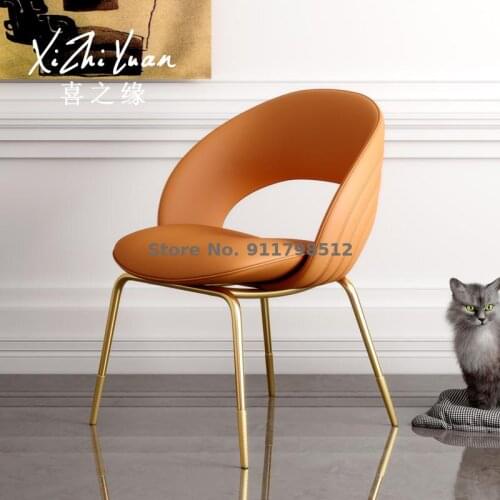 Modern light luxury dining chair home living room simple and comfortable sedentary designer office chair dressing table chair ma