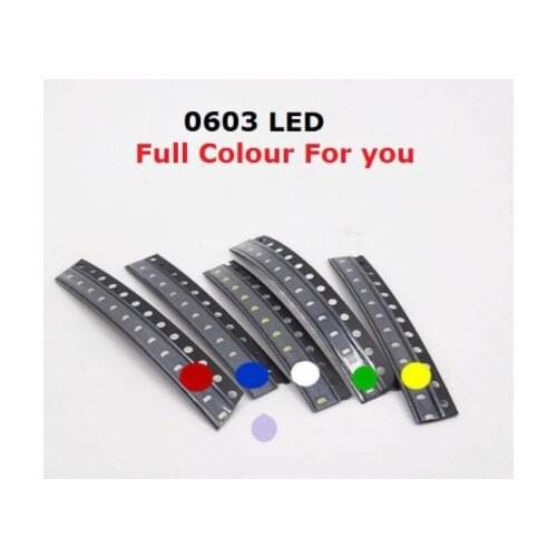 0603 LED light-emitting diode 20 red, yellow, green, white and blue 5 colors each LED light sorting box set kit