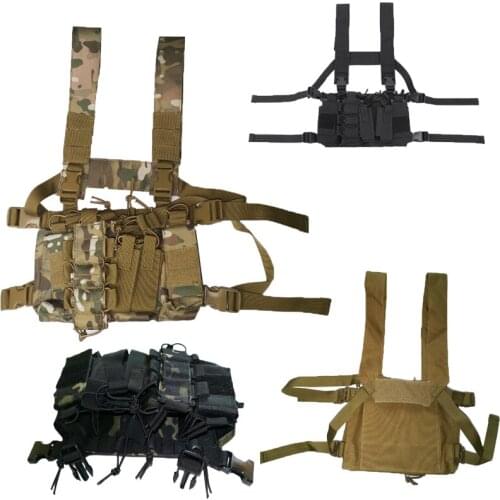 Multicam Tactical Molle Vest Ammo Chest Rig Removable Hunting Airsoft Paintball Gear Vest With AK 47/74 Magazine Pouch Accessory