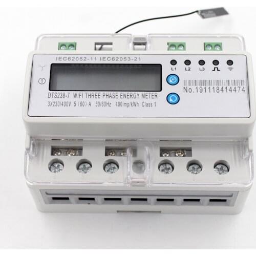 App ON/OFF Control 380V 5(60)A wifi three phase energy meter with din rail smart