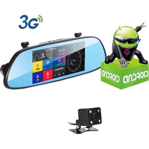 Dual Lens Video Camera 7 inch Car DVR Rear View Mirror FHD 1080P Supports GPS Navi Bluetooth WIFI Dash camera recorder 3G