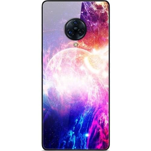 For VIVO NEX 3 Phone Case Tempered Glass Case Fitness Back Cover Star Sky Pattern