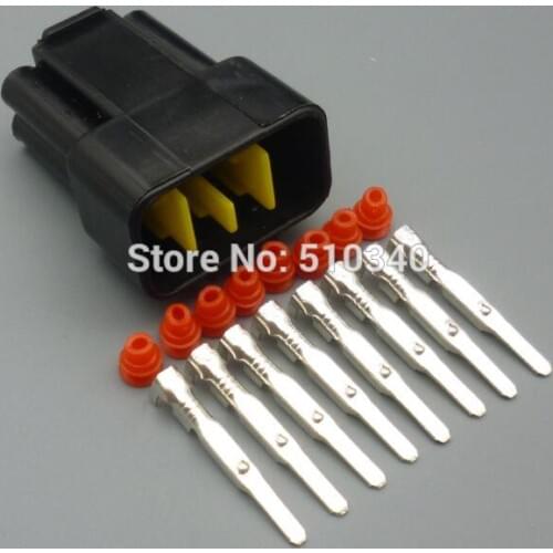 1 Sets/Kit 2.3mm 8 Pin/Way Waterproof Electrical Wire Connectors Male Automobile Connector