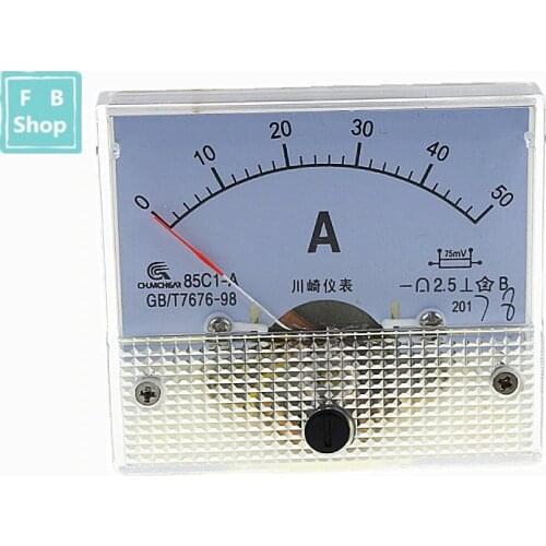 1PCS 85C1-A 1A 2A 3A 5A 10A 15A 20A 30A 50A 75A DC Analog Meter Panel AMP Current Ammeters Gauge