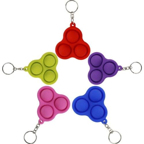 1pcs Simple Dimple Fidget Toys Dimples Key Chain Anti Toys Stochastic Carries Convenient Stress Reliever Toys