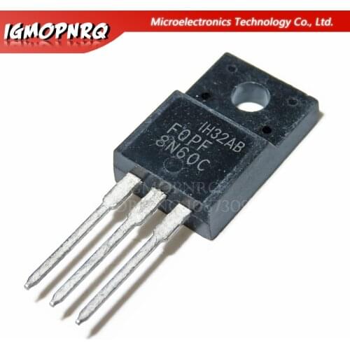 10pcs FQPF8N60C 8N60C 8N60 600V 8A MOSFET N-Channel transistor TO-220F new original