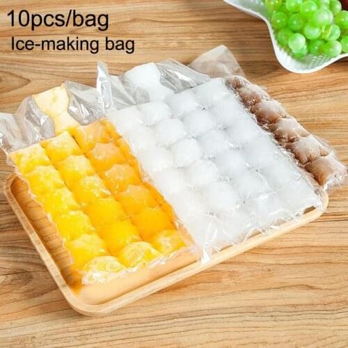 10pcs/pack Disposable Ice-making Bags Self-sealing Ice Cube Tray Mold Home Kitchen Gadgets Summer DIY Drinking Tools