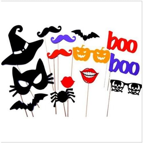 14PCS DIY Mask Photo Booth Props Mustache On A Stick Wedding Decoration Birthday Event & Party Supplies