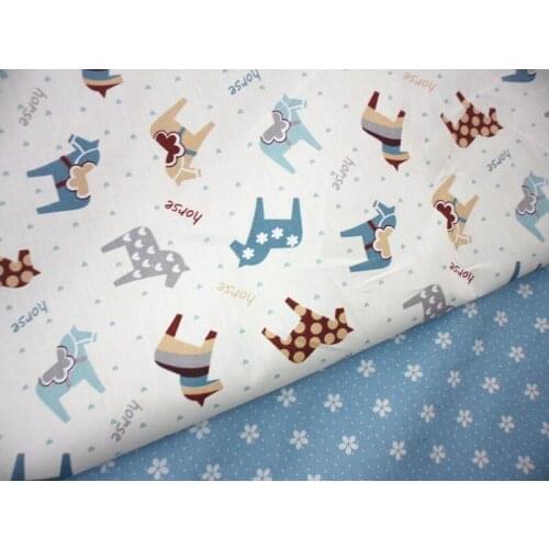 160cm*50cm cute horse cartoon cotton print fabric baby cloth bedding sewing craft tecido patchwork quilting cloth tissue