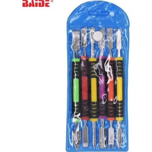 6 in 1 Metal Pry Tool Kit Prying Spudger Double Head Repair Opening Tools Set for Phone Tablet PC Computer Fix Revamp Open Shell