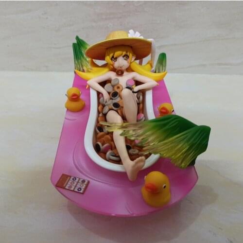 Anime Bakemonogatari Oshino Shinobu Bath Crock Ver PVC Action Figure Collectible Model doll toy 10cm