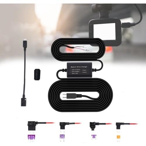 Car Dash Cam Wire 3.2m Mirror DVR Hardwire Cable Kit Video Recorder 12/24V To 5V Mini Micro USB Charger Line Auto Dashcam Camera