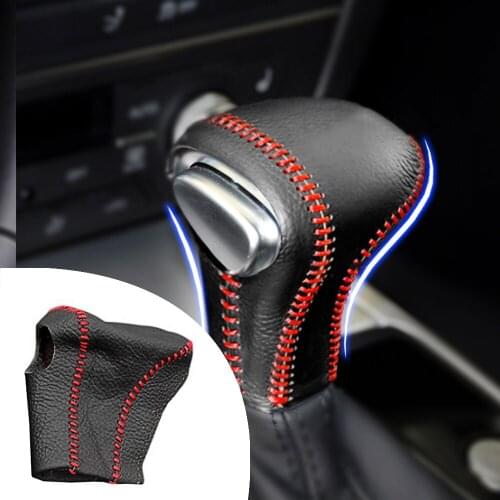 Muchkey Leather Gear Knob Stick Covers AT For Audi Q5 2018 A4L 2013-2016 A6L 2012-2015 Q5 2013-2015 2016 2017 Non-Slip Automatic