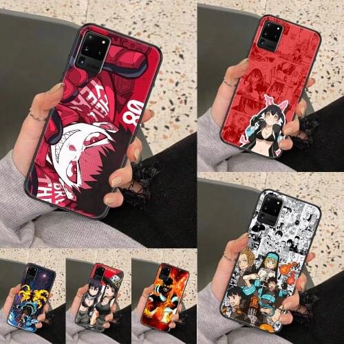 Anime Fire Force Phone case For Samsung Galaxy Note 4 8 9 10 20 S8 S9 S10 S10E S20 Plus UITRA Ultra black trend cover art