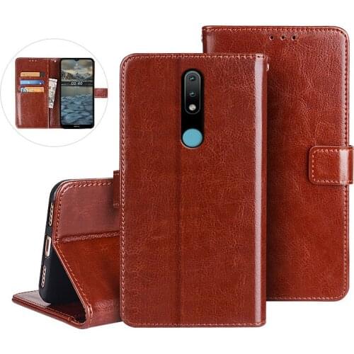 For Nokia 2.4 6.5 inch Leather Case On For Coque Nokia 2.4 Premium Magnetic Flip Wallet Cover Phone Cases Fundas
