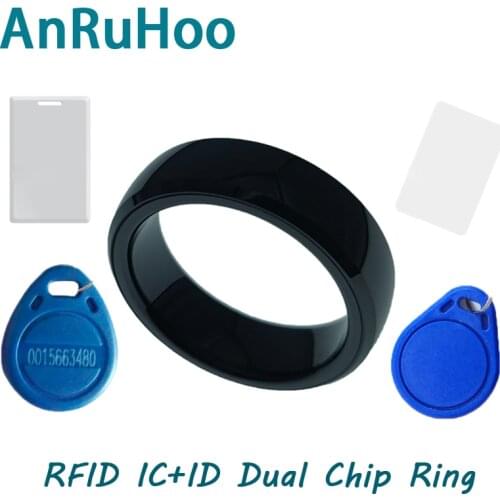 RFID Smart Dual Frequency Chip Ring 13.56Mhz CUID Rewriteable IC+ID Key 125Khz T5577 Copier Badge NFC Duplicator Clone Token Tag