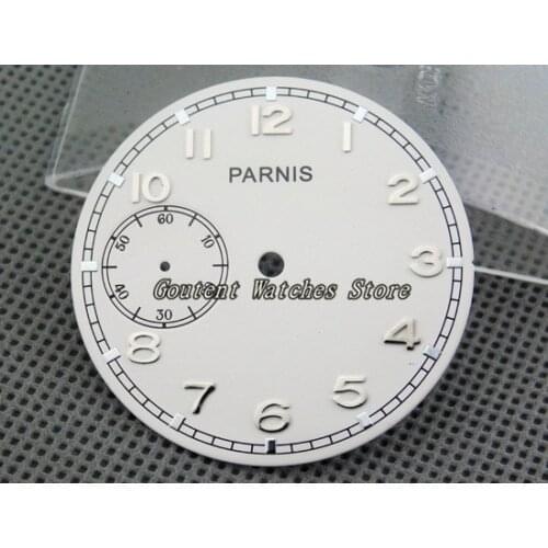 38.9mm Parnis White Watch Dial Fit ETA 6497 Sea-gull st36 Movement Wristwatch Faces