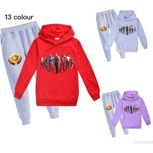Fortnites spring autumn childrens clothing boys and girls sweater+casual trousers kid casual sportswear suit
