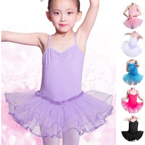 Girls ballet ruffled bodysuit jumpsuit short skirt candy color performance skirt 3-12 Years childrens holiday dance skirt party
