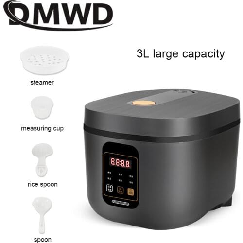 DMWD 3L Electric Rice Cooker Household Intelligent Automatic Kitchen Cooker High Capacity 1-4 People Rice Cookers Food Warmer EU