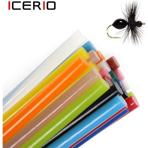 ICERIO 2pcs Mini Glue Sticks for Fly Tying Material Glue Sticks for Making Ant Egg Patterns Egg Clusters and Bonefish Fly Blanks