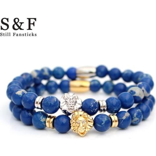 Emperor Stone Beads LEO Bracelet For Women Handmade Lion Pulseira Men Jewellery mens Accessories Friends Gift Dropshipping