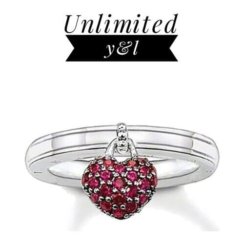 Red Heart Cubic Zirconia Rings Fashion Jewelry Accessories for Women and Men Eternity Love Gifts