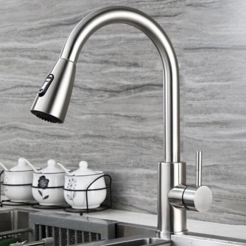 Kitchen Faucet Blacked Single Handle Pull Down White Kitchen Tap Single Hole 360 Degree Brushed Nickle Faucets Water Mixer Tap