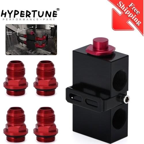 Oil Filter Sandwich Adaptor With In-Line Oil Thermostat AN10 fitting Oil Sandwich Adapter HT5672BK