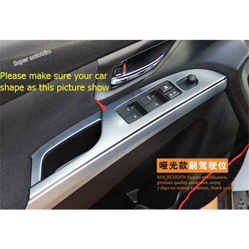 Lapetus Matte Interior Refit Kit For Suzuki Sx4 s-cross 2014 - 2020 Car Window Switch Door Handle Control Panel Cover Trim