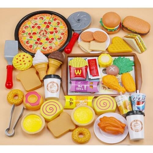 Kawaii Kitchen Toys for Children Plastic Imitation Food Cake Ice Cream Dessert Pretend Play Educational Toy for Children Gift