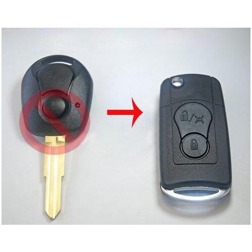 Modified Key Shell for Ssangyong Actyon SUV Kyron 2 Button Flip Folding Remote Key Case with logo