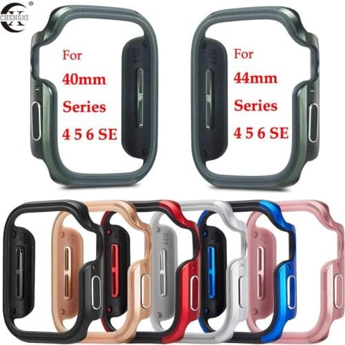 New Design Aluminum Alloy+TPU Case for Apple Watch SE Series 6 5 4 Cover 44mm 40mm Bumper High Quality Shell for iWatch Frame