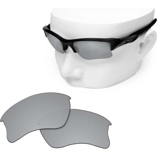 OOWLIT Polarized Replacement Lenses of Silver Mirror for-Oakley Flak Jacket XLJ Sunglasses